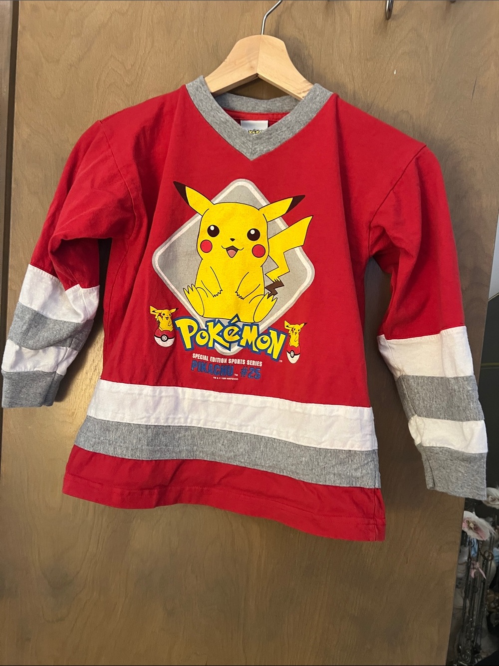 Pikachu Kids' Red Long-Sleeve Tee